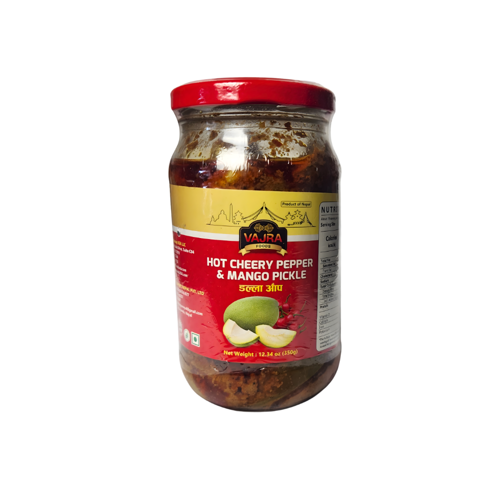 Dalle Aamp Achar (Hot Cherry Pepper and Mango)