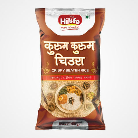 A bag of Hilife Crispy Beaten Rice (Kurum Kurum Chiura)

