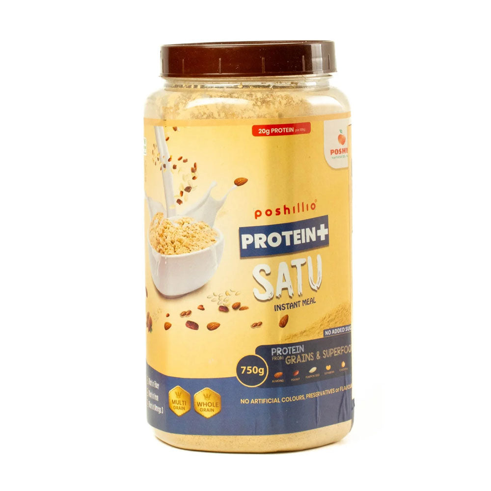 Jar of Poshilo Protein+ Satu instant meal 