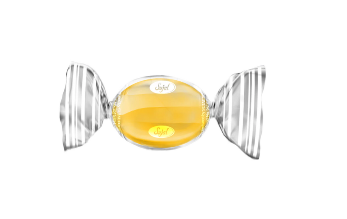 Sujal Orange Ball with clear shell on a white background

